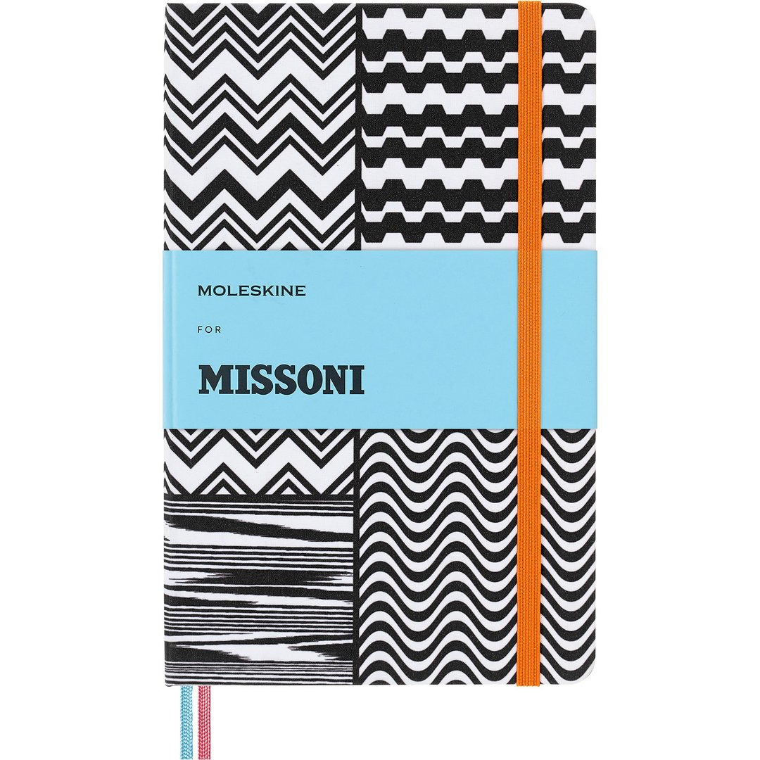 _勿上架_MOLESKINE MISSONI 联名布面笔记本 黑白拼贴 L 型 横线 - 笔记本/手帐 - 纸 白色