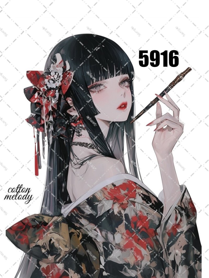 original sticker no.5916 人物贴纸 原创贴纸 女孩贴纸 原创人物贴纸 - 贴纸 - 纸 
