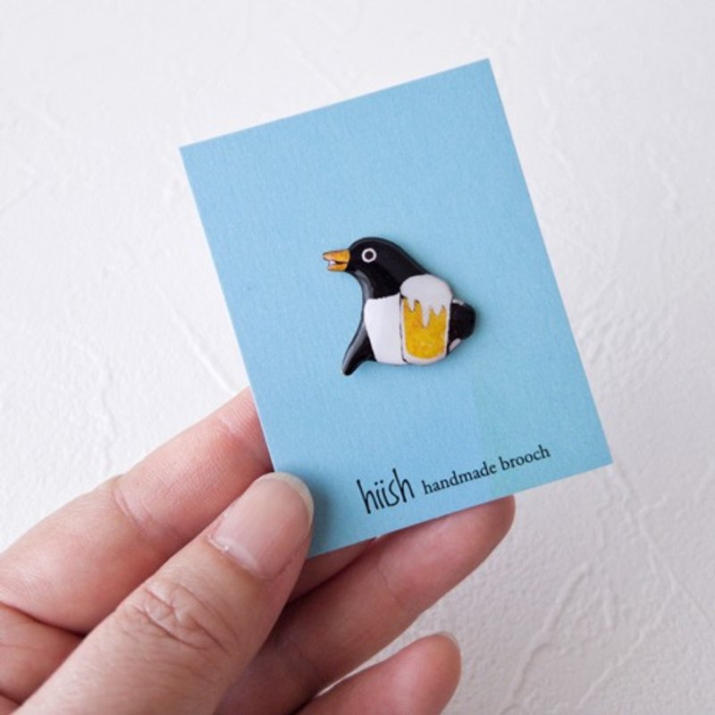 干杯企鹅・徽章 - 胸针 - 塑料 