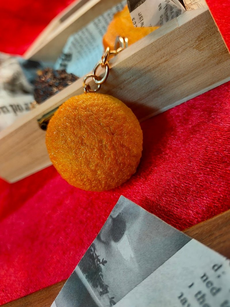 手感墨西哥甜面包钥匙圈 - 钥匙链/钥匙包 - 粘土 橘色