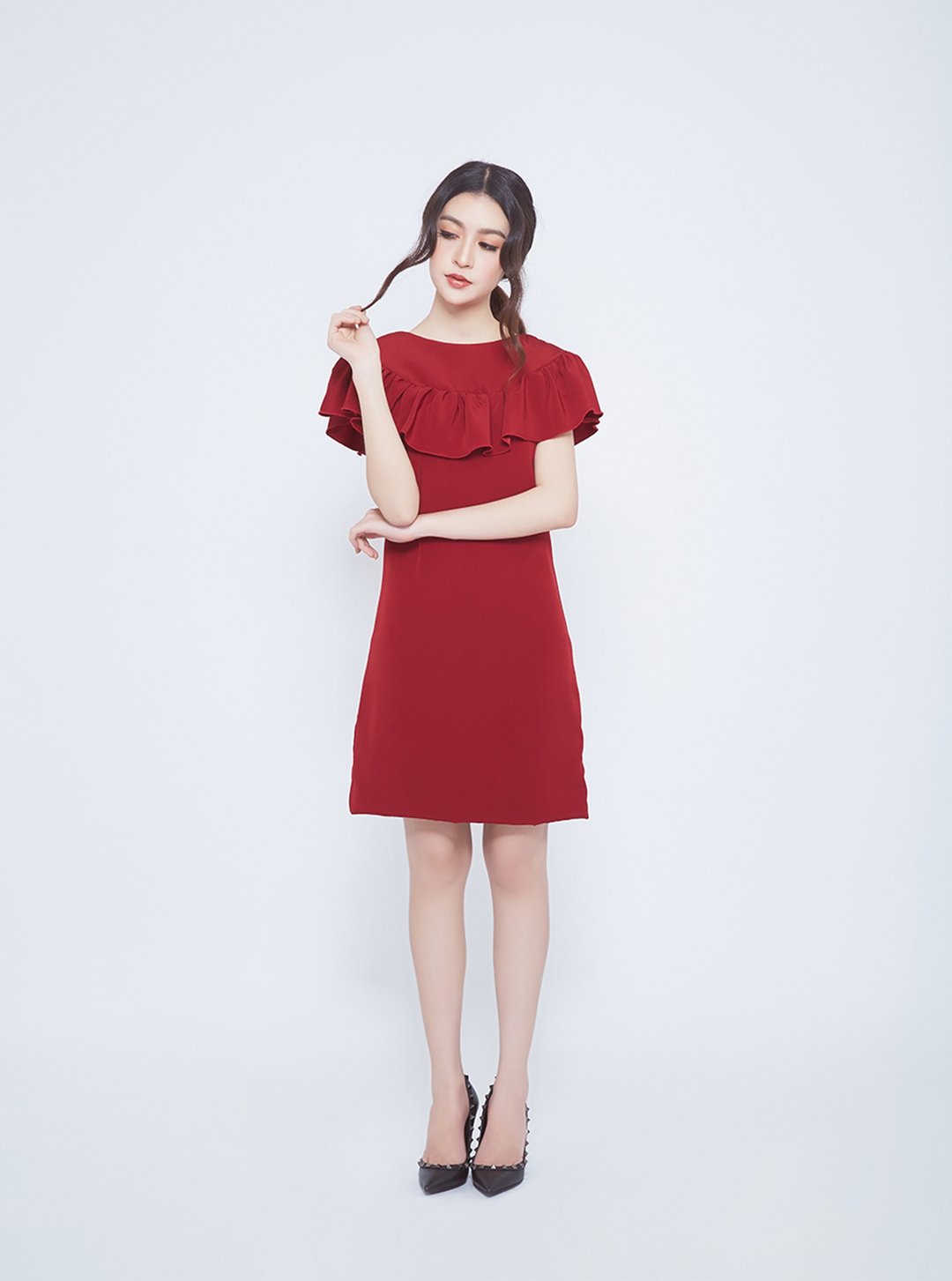 Lady sweet dress (red) - 洋装/连衣裙 - 棉 红色