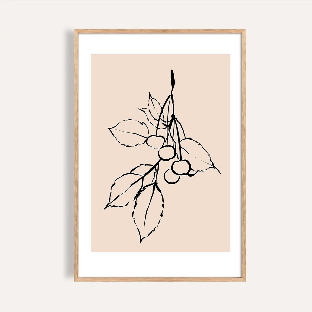 柔果时光 Gentle Cherries / 现代抽象植物挂画 / 餐厅挂画 无框 - 海报/装饰画/版画 - 纸 