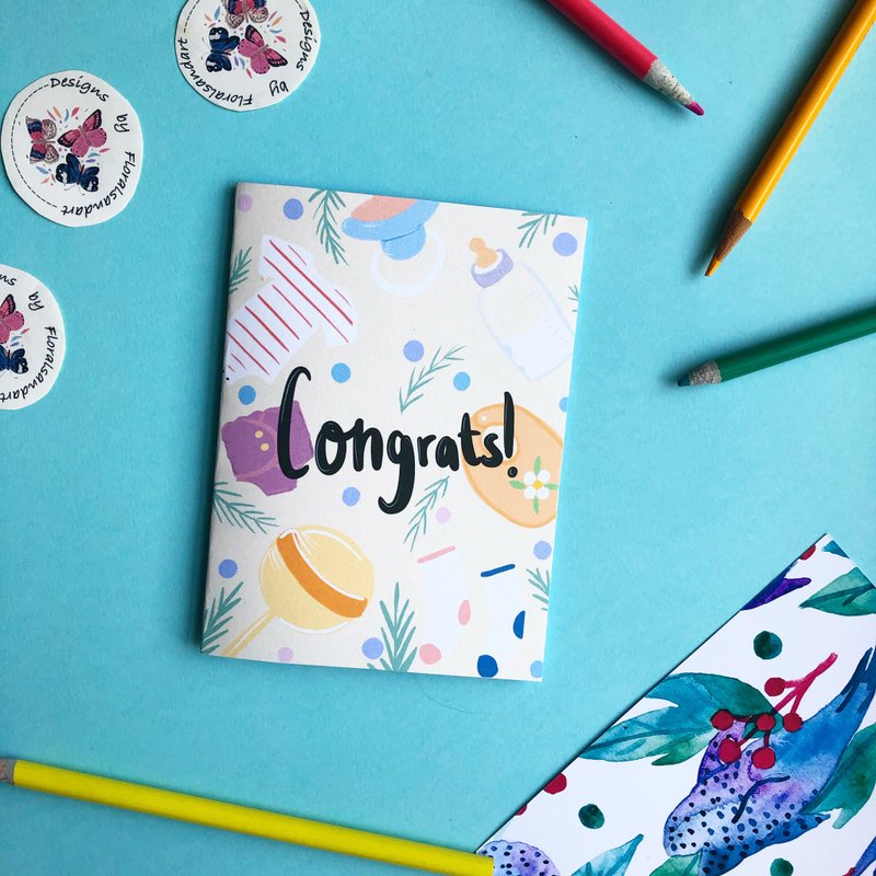 Baby卡 - 卡片/明信片 - 纸 多色