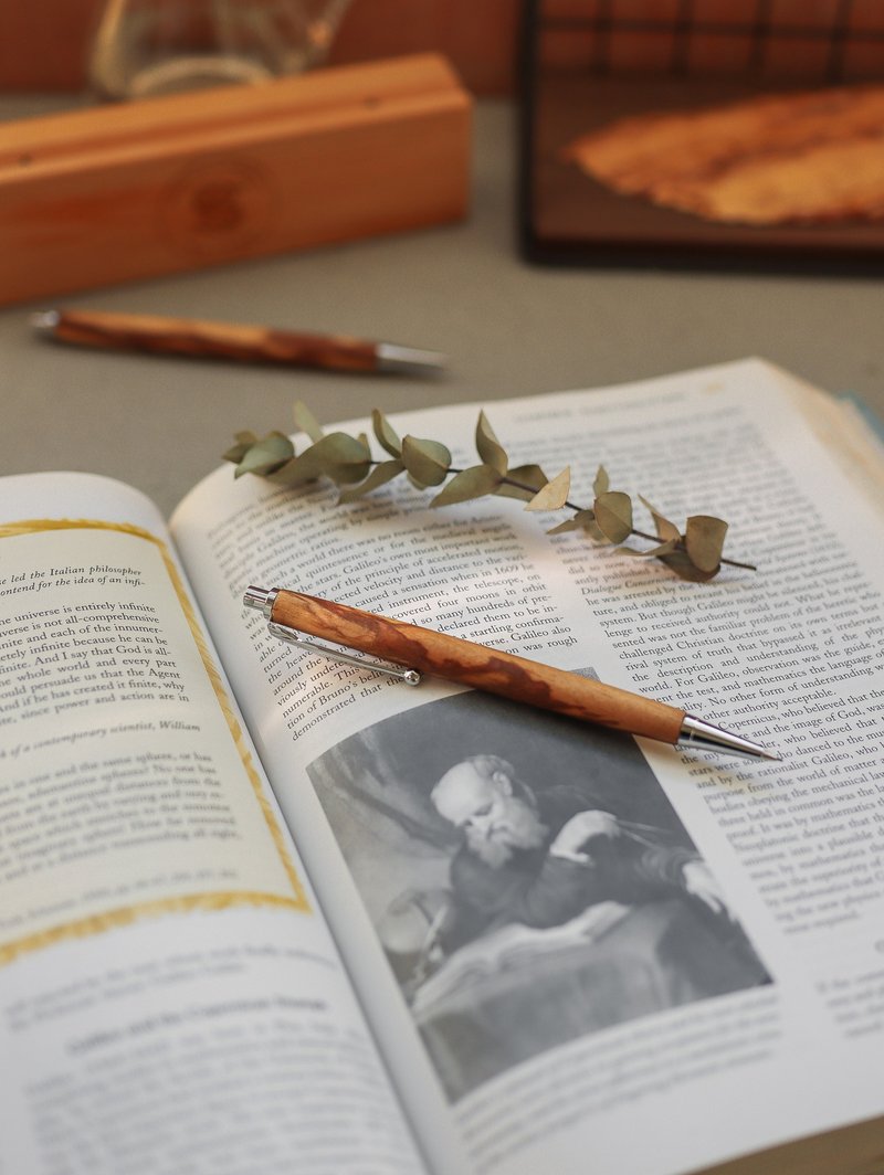 印加圣木 高颜值爆棚按压式自动铅笔 0.5笔芯 木盒 - 铅笔/自动铅笔 - 木头 咖啡色