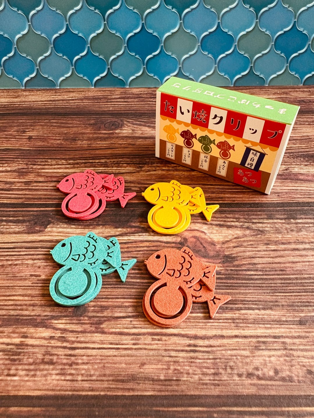 【Bon Bon 文具店】鲷鱼烧造型回纹针 - 书签 - 纸 红色