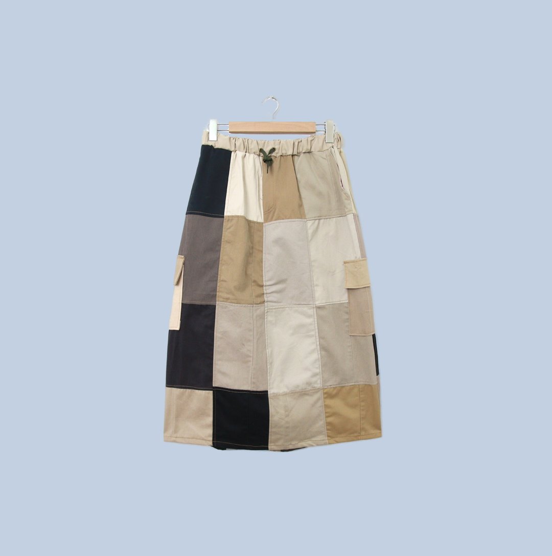 Back to Green- 再制拼接裙 25-35 腰可穿//S02 vintage skirt - 裙子 - 棉．麻 