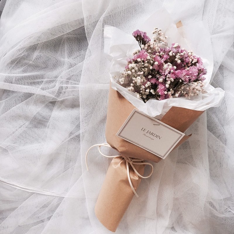  Le Jardin 星辰满天星自然感 牛皮包装干燥花束 / 情人节 生日礼物 - 植栽/盆栽 - 植物．花 