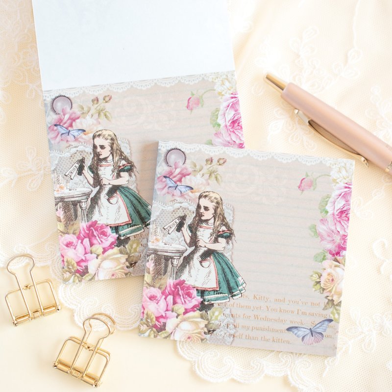 Notepad - Alice in Wonderland No.38 - 便条纸/标签贴 - 纸 粉红色