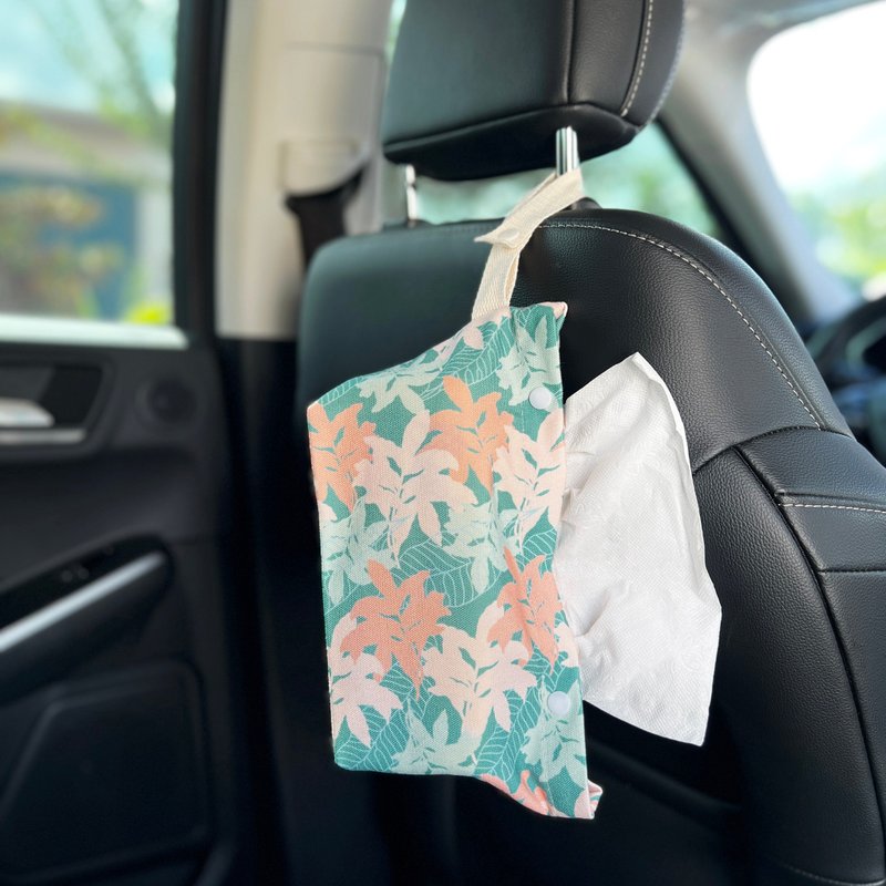 蕨对好抽纸巾套 - 台湾原始观音座莲 | 卫生纸 面纸 露营 七夕 家 - 纸巾盒 - 棉．麻 绿色