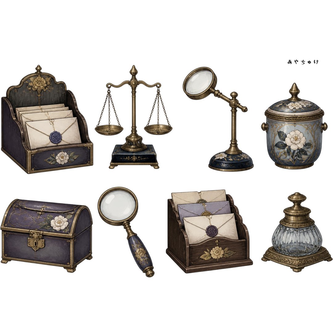 【9 月新品】20-150-0287 裁切纸 幻想复古浪漫吃茶店 - 贴纸 - 纸 