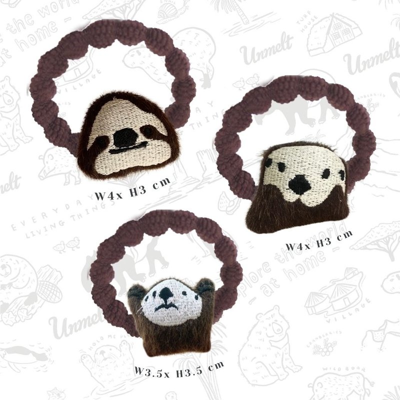 海獭 / 懒惰 / 发带 / 橡皮筋 - 发饰 - 聚酯纤维 咖啡色