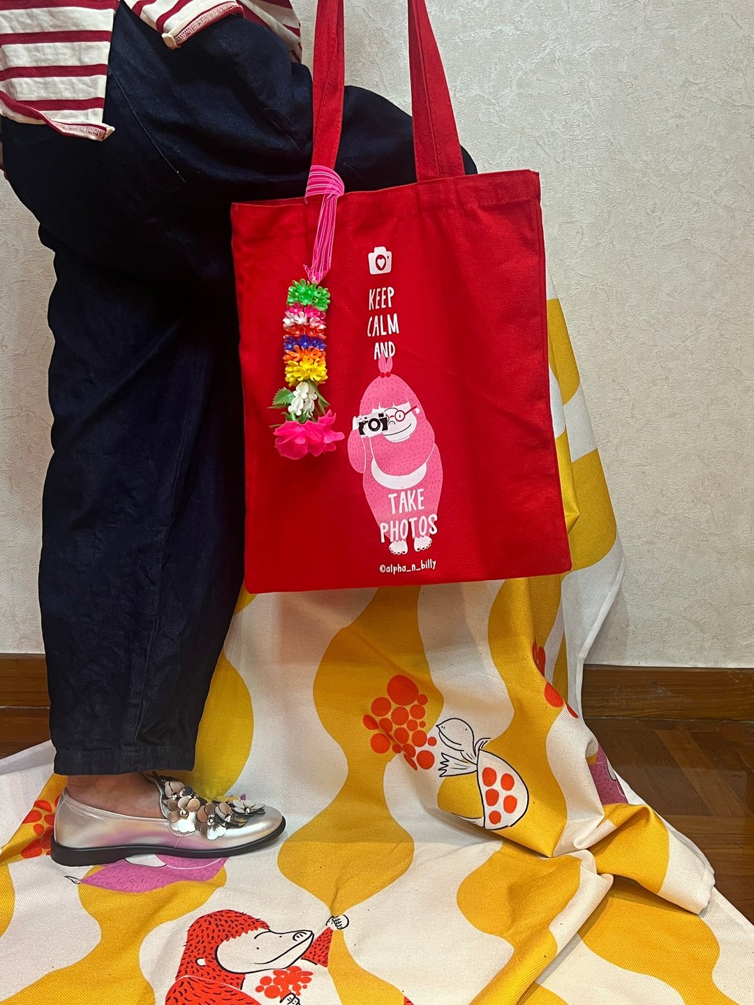 香港原创Alpha and Billy 布袋 Tote Bag - 侧背包/斜挎包 - 棉 红色