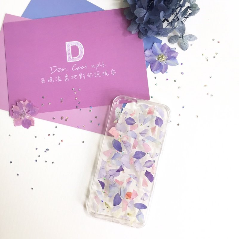 星夜花雨 押花手机壳NOTE10 Plus I phone11 - 手机壳/手机套 - 植物．花 紫色