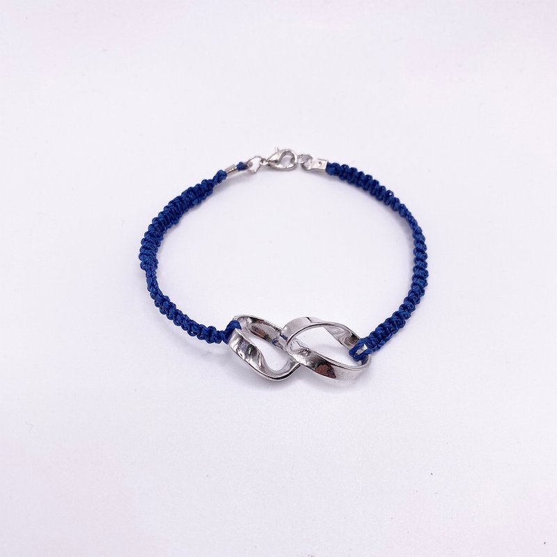 无限缎带编织手链 - 手链/手环 - 银 银色
