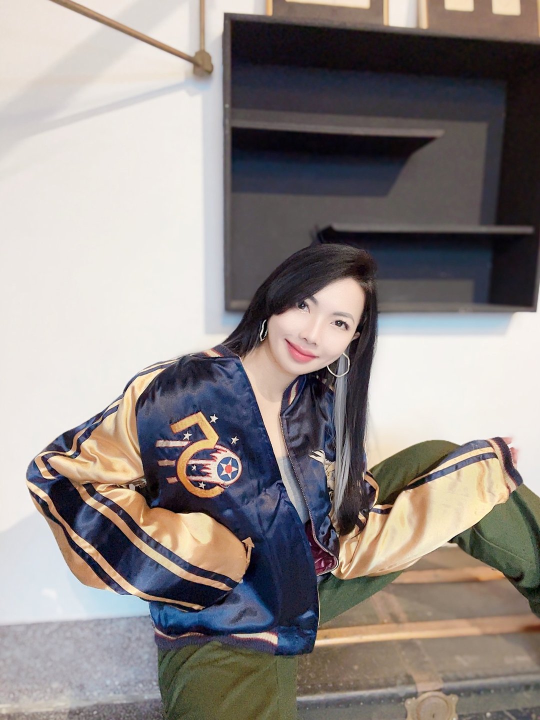 TAILOR TOYO 东洋 海蓝金黄x纯黑桃粉 双面穿横须贺刺绣棒球外套 - 男装外套 - 聚酯纤维 多色