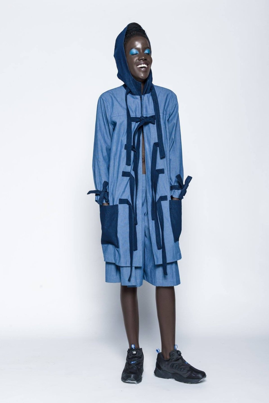 Long Sleeves Hooded Jacket - 男装外套 - 其他材质 蓝色