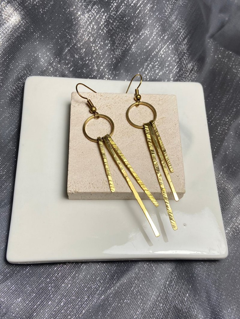 黄铜 垂坠耳环 - 耳环/耳夹 - 其他金属 金色