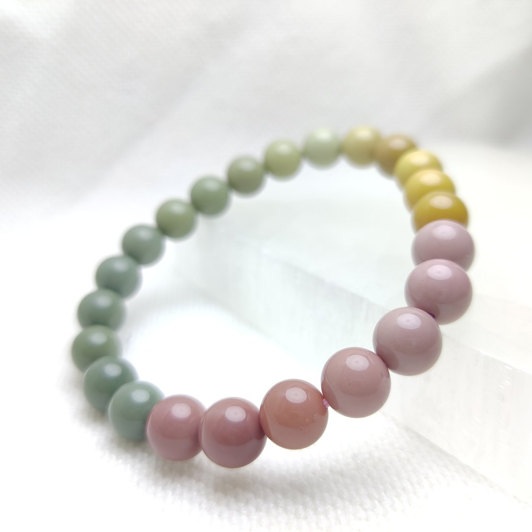 中国 8mm 9mm 阿拉善玛瑙 Agate - 手链/手环 - 水晶 多色
