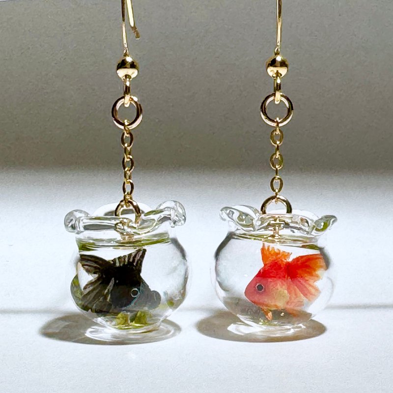 玻璃金耳夹耳针 - 耳环/耳夹 - 玻璃 