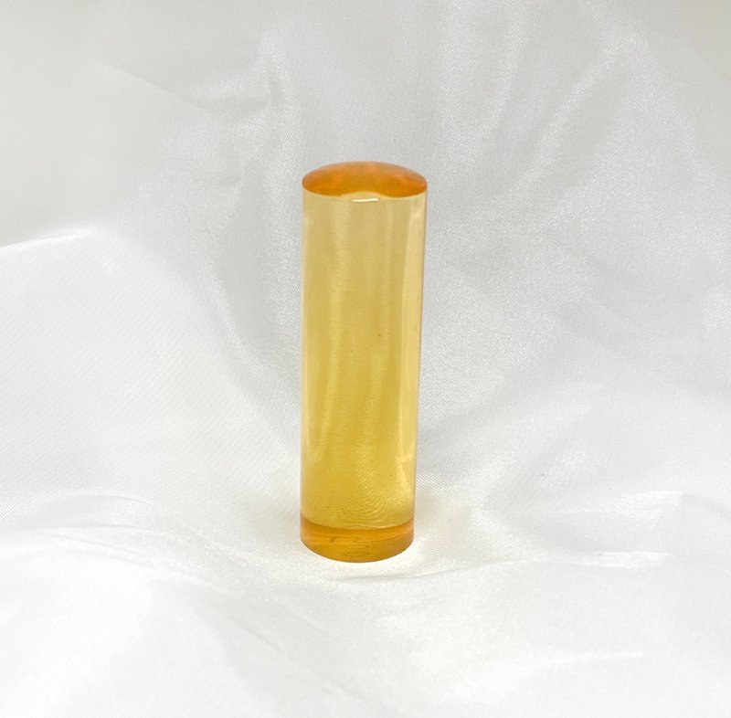 只有一个的招财黄色透明压克力印章圆形 - 印章/印台 - 塑料 黄色