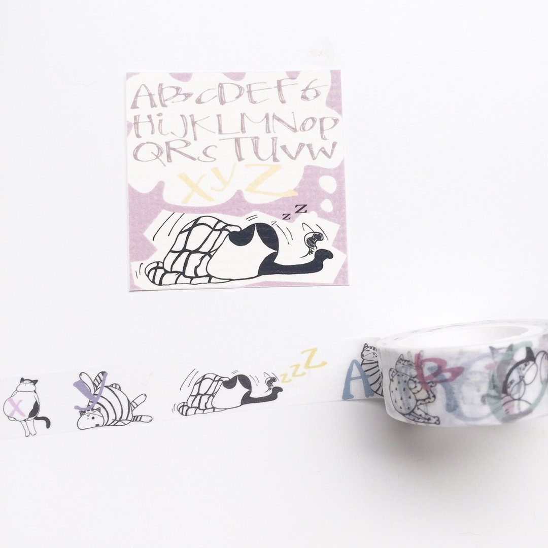 XYZ喵星人教英文 纸胶带(masking tape) - 纸胶带 - 纸 紫色