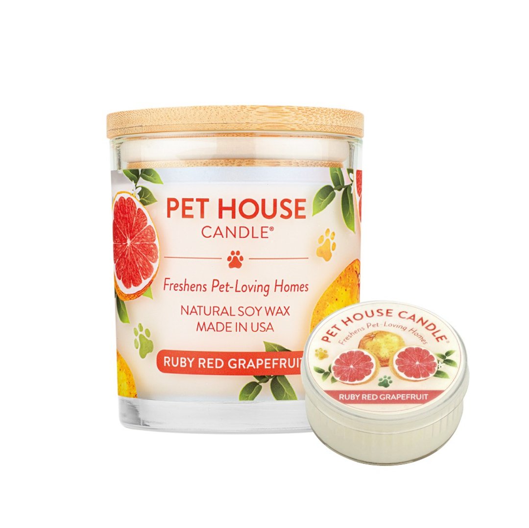 【美国PET HOUSE】室内除臭宠物香氛蜡烛-红宝石葡萄柚 - 蜡烛/烛台 - 蜡 