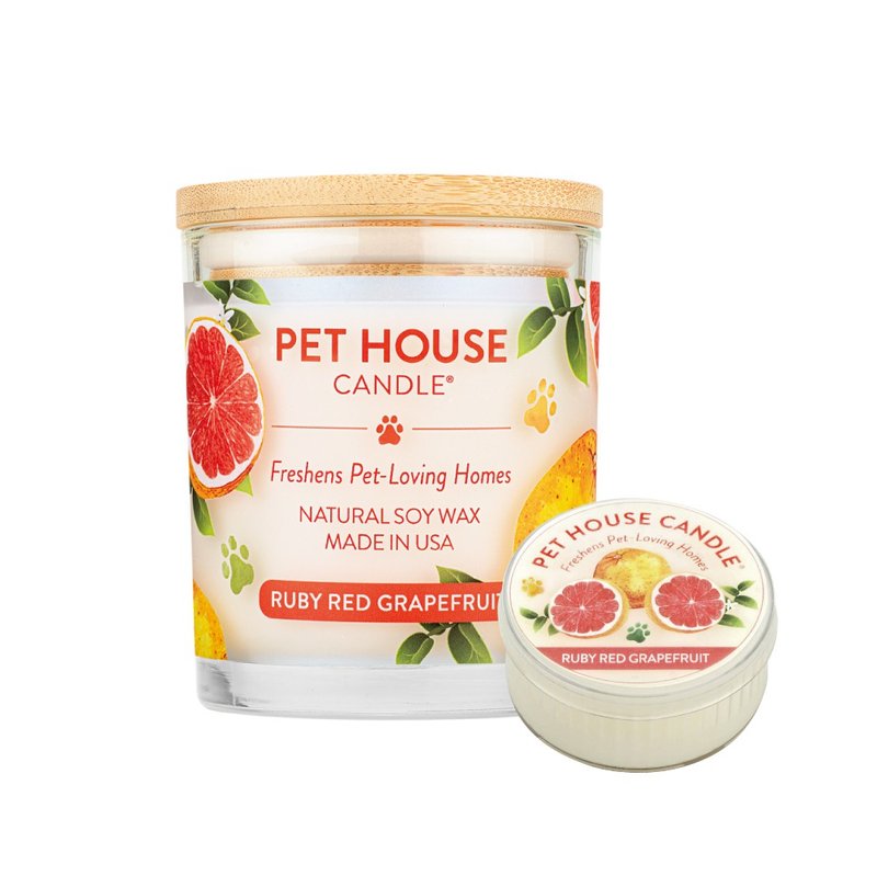 【美国PET HOUSE】室内除臭宠物香氛蜡烛-红宝石葡萄柚 - 蜡烛/烛台 - 蜡 