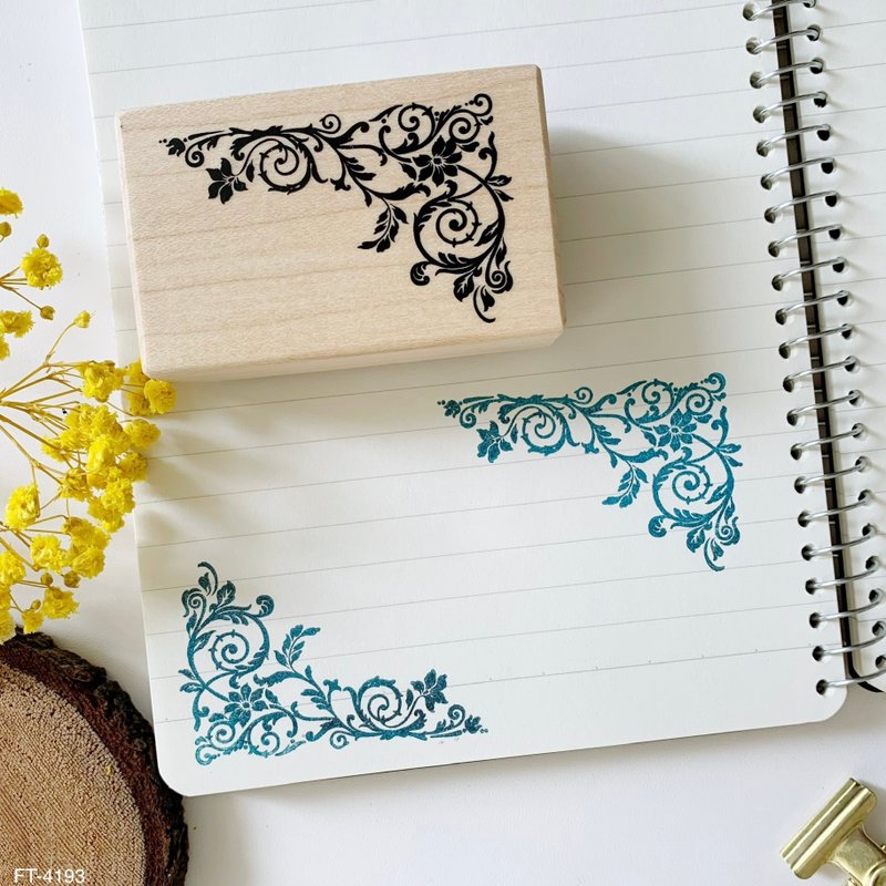 枫木印章-古典角边花纹 FT-4193 - 印章/印台 - 木头 