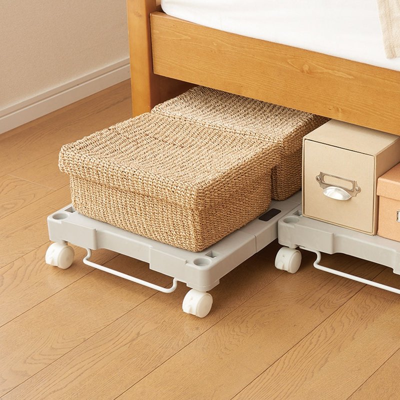 日本天马 伸缩式置物用滑轮托盘架/搬运移动架 - 其他 - 塑料 灰色