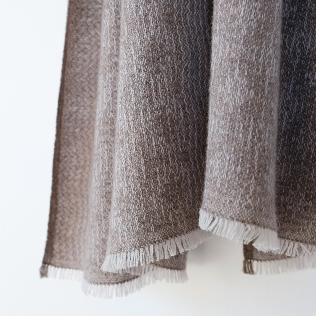Cashmere 100% 手工编织喀什米尔围巾【澪华02】 - 围巾/披肩 - 其他材质 咖啡色