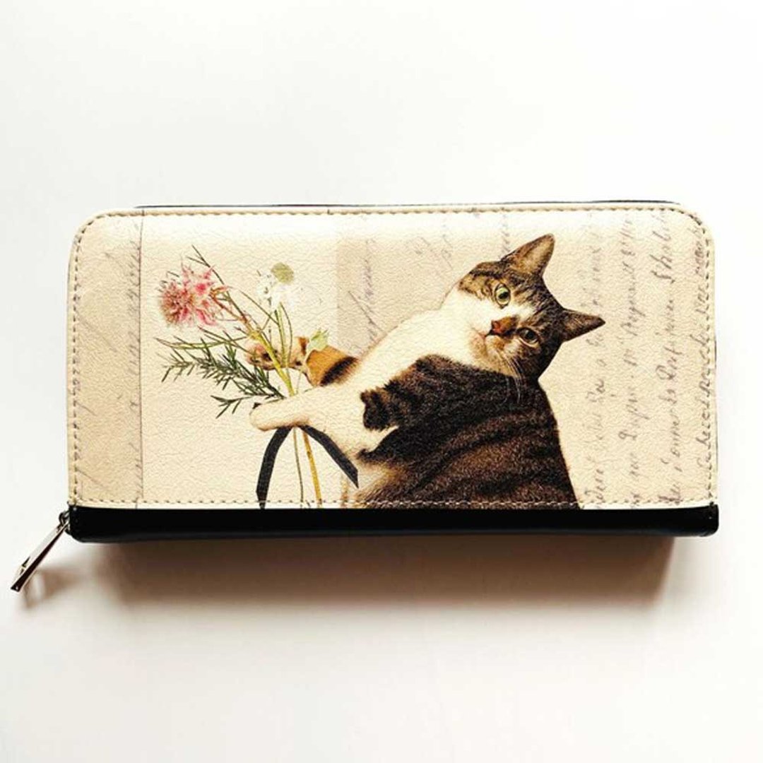 One in the world Made-to-order long wallet Double-sided design Zipper type Parent idiot Large capacity Men's photo Pet - 皮夹/钱包 - 人造皮革 黑色