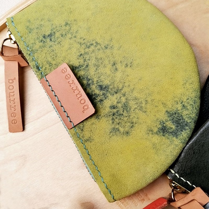 Not Full Moon 手工零钱包 blue cheese - 零钱包 - 真皮 黄色