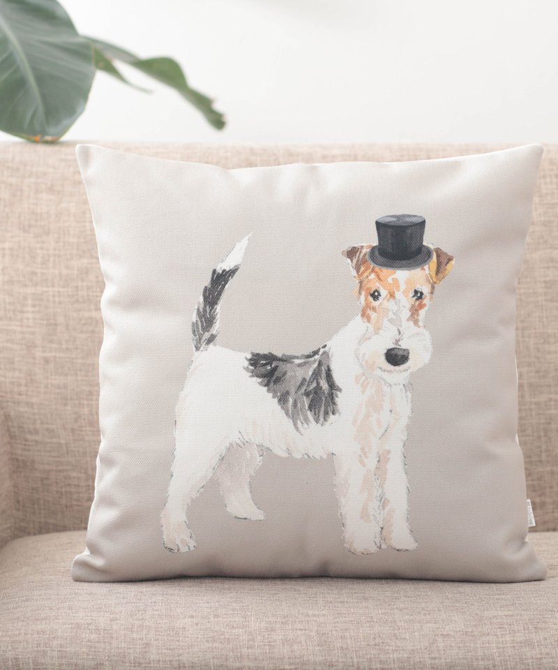 Jubilee 天然亚麻材质 抱枕套 柔软触感 雪纳瑞 戴帽款 - 枕头/抱枕 - 棉．麻 多色