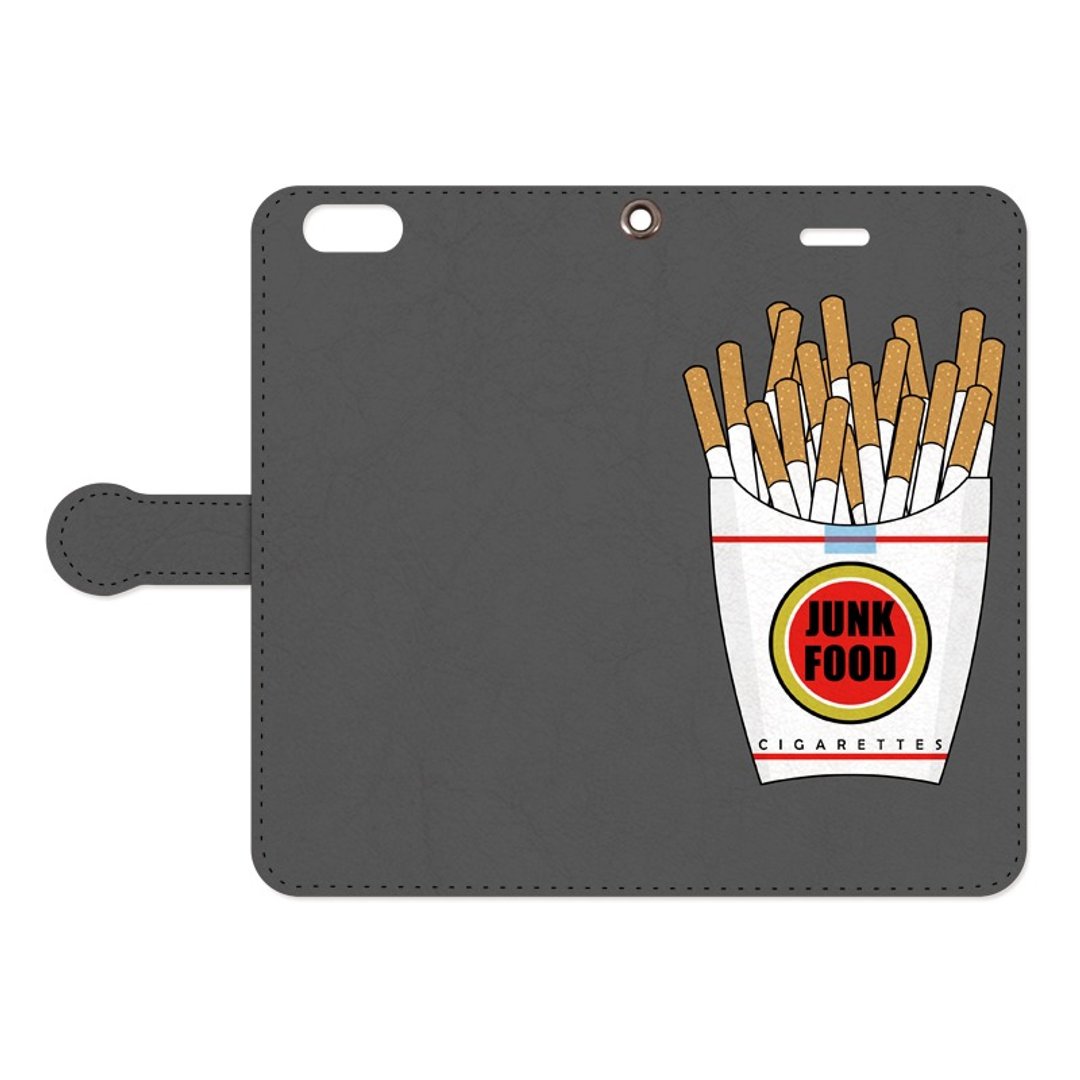 [Notebook type iPhone case] JUNK FOOD / Gray - 手机壳/手机套 - 真皮 灰色