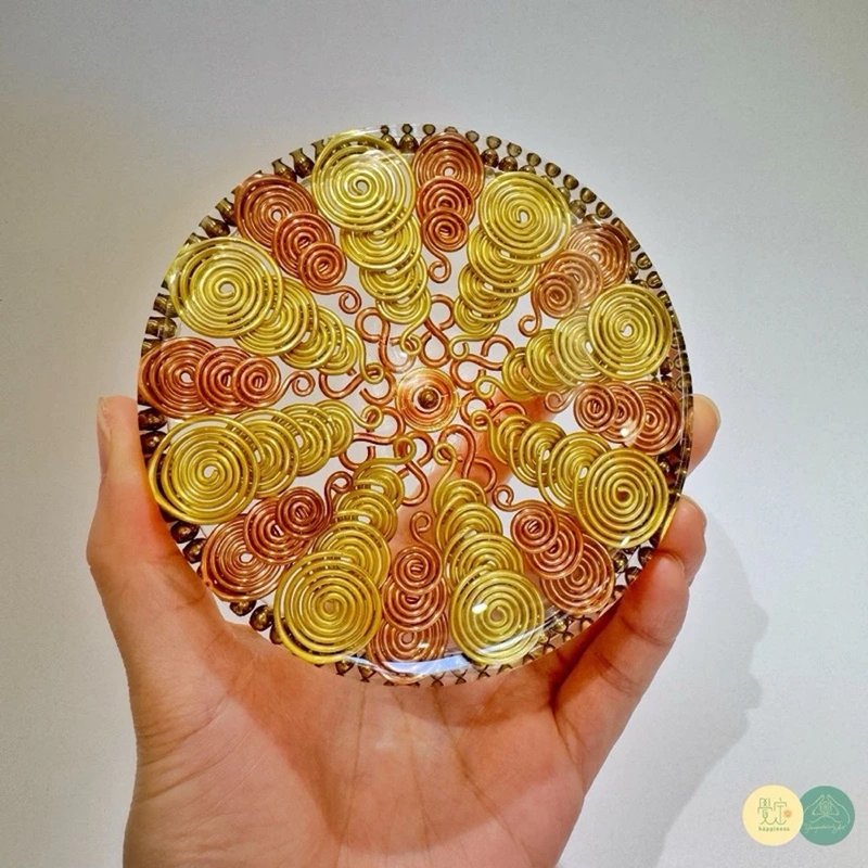 效能增强版奥刚杯垫  奥刚能量 Orgonite - 摆饰 - 铜/黄铜 透明