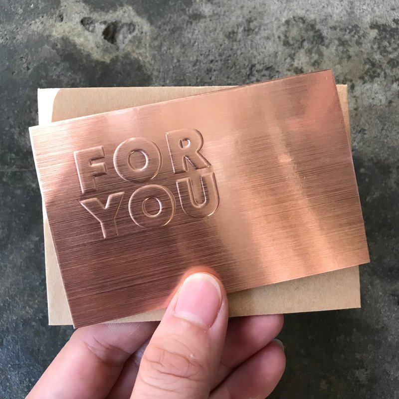 小卡/FOR YOU/古铜金或黄金/二入 - 卡片/明信片 - 纸 金色