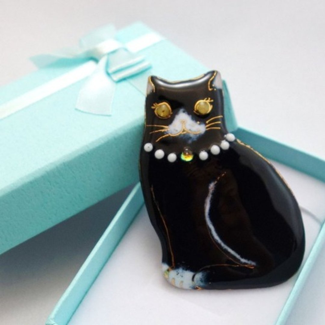 猫（黑猫项链2019）景泰蓝胸针【订做】 - 胸针 - 其他金属 