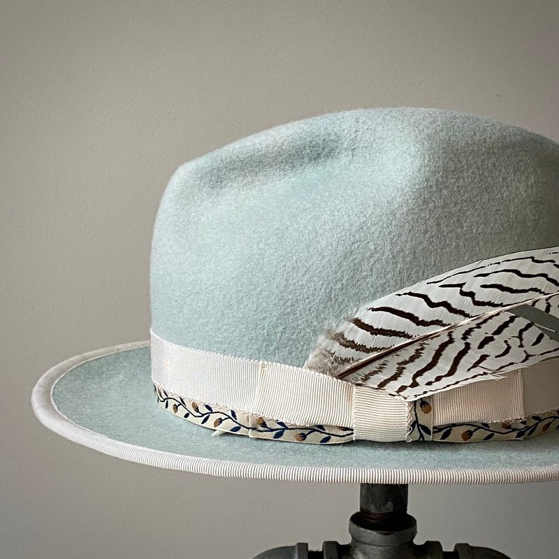 HYOKOU 手工 绅士帽-浅绿色 - 帽子 - 羊毛 绿色