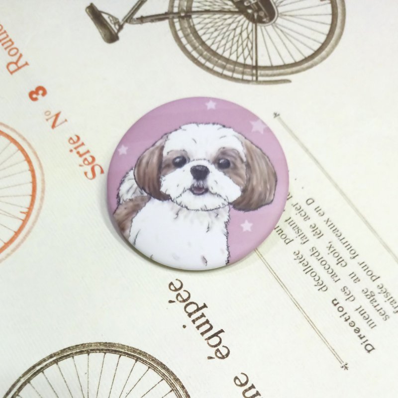 磁铁胸针(任选3个)~西施犬 - 冰箱贴/磁贴 - 其他金属 