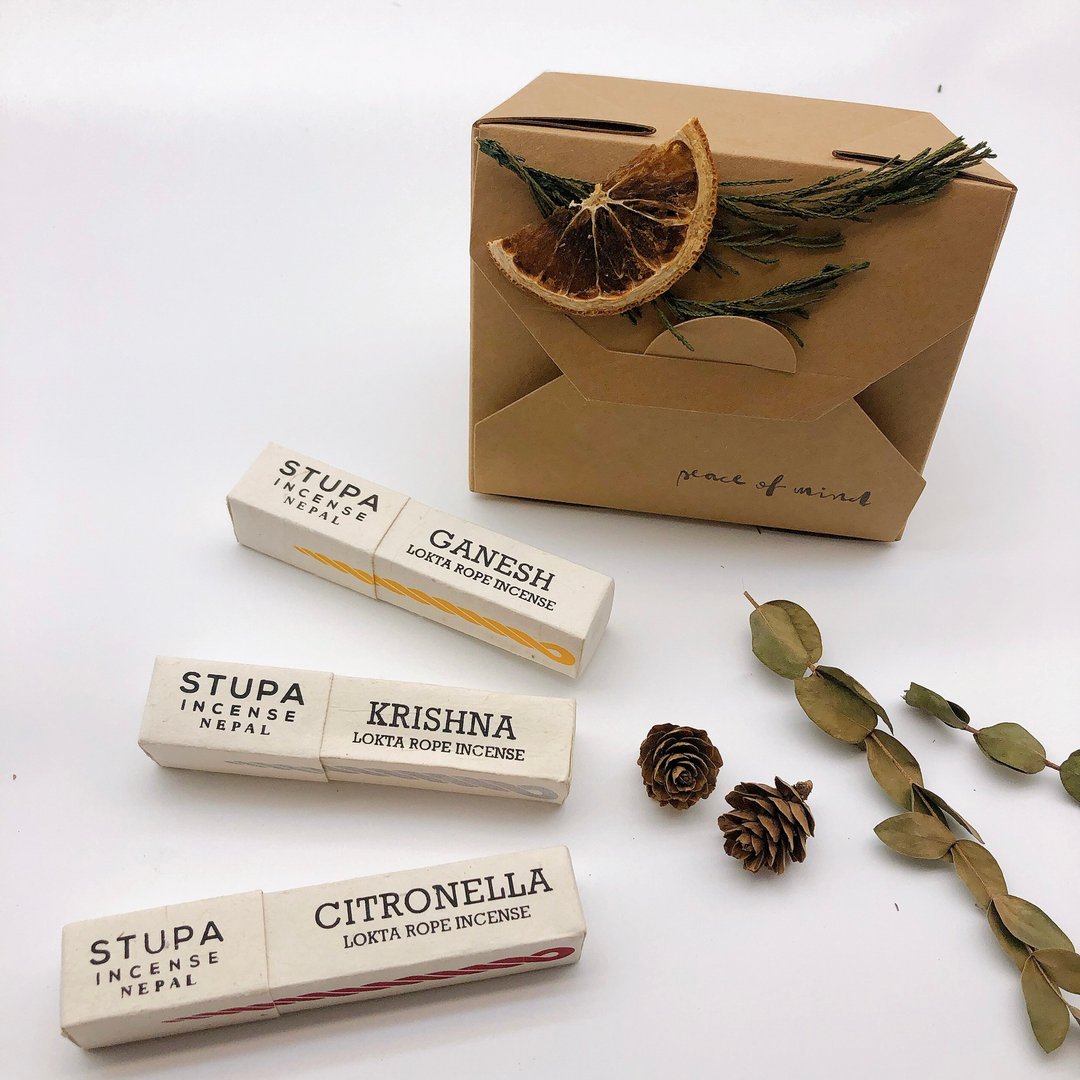 【圣诞礼盒】 - Stupa Incense 纯草本香氛  |  热销绳香礼盒 - 香薰/精油/线香 - 浓缩/萃取物 红色