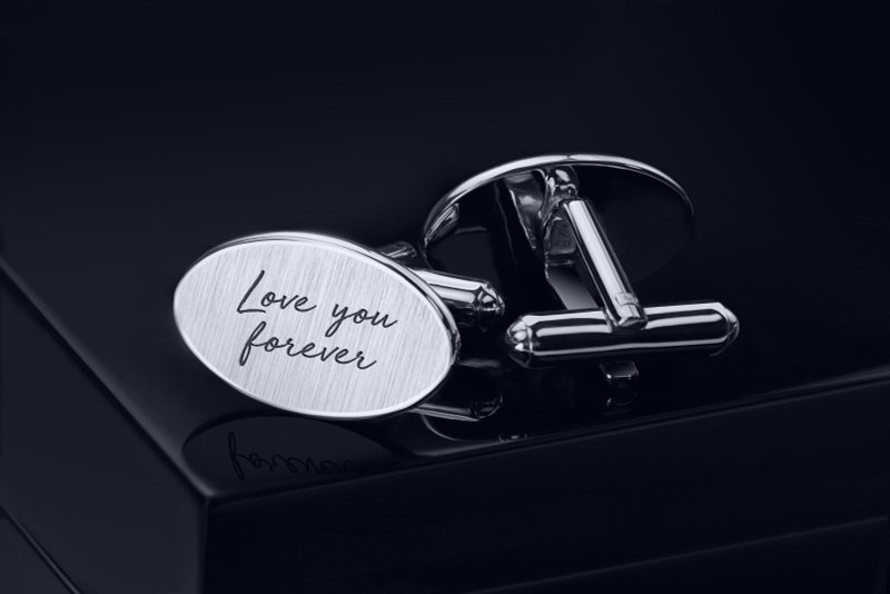 袖扣钉字母 - 男士结婚袖扣 - 新郎袖扣 - 自定义袖扣 - 袖扣 - 纯银 银色