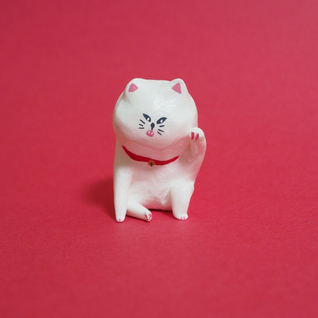 lucky cat - 玩偶/公仔 - 粘土 白色