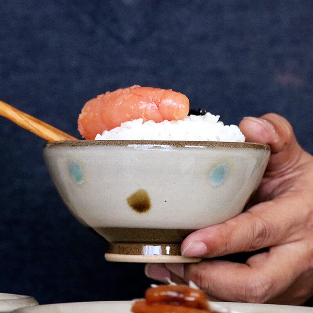 Koishiwarayaki Koishiwarayaki 三色饭碗 棕色 棕色 12厘米 - 碗 - 陶 灰色