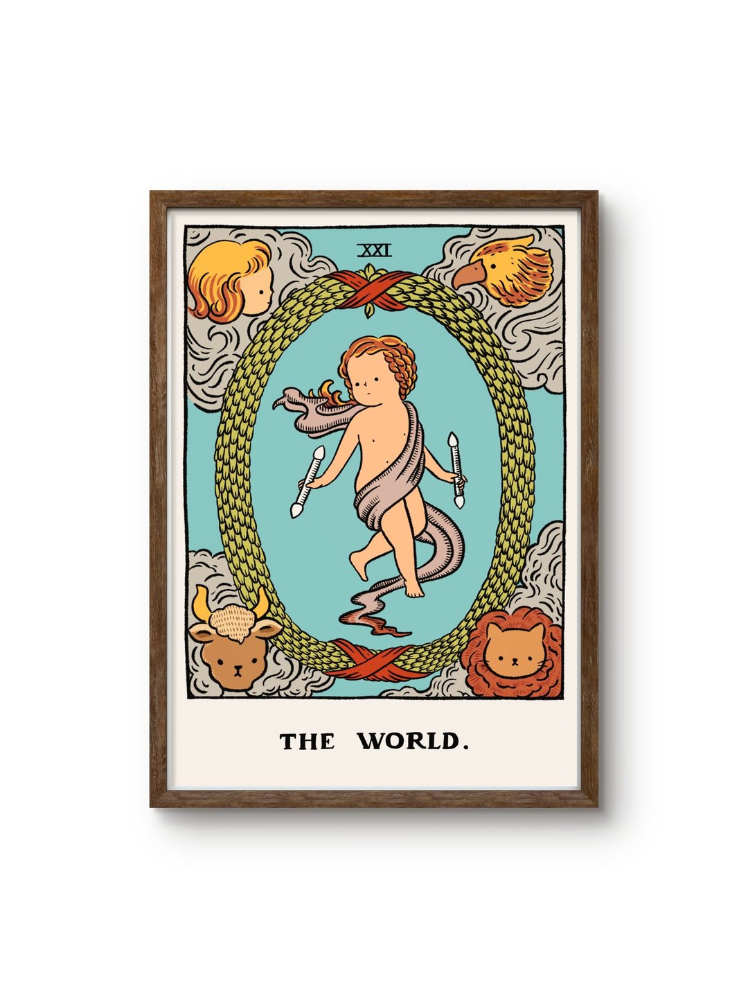 The World Tarot Card Art Print in A3, A4, A5 (无框画) - 墙贴/壁贴 - 纸 