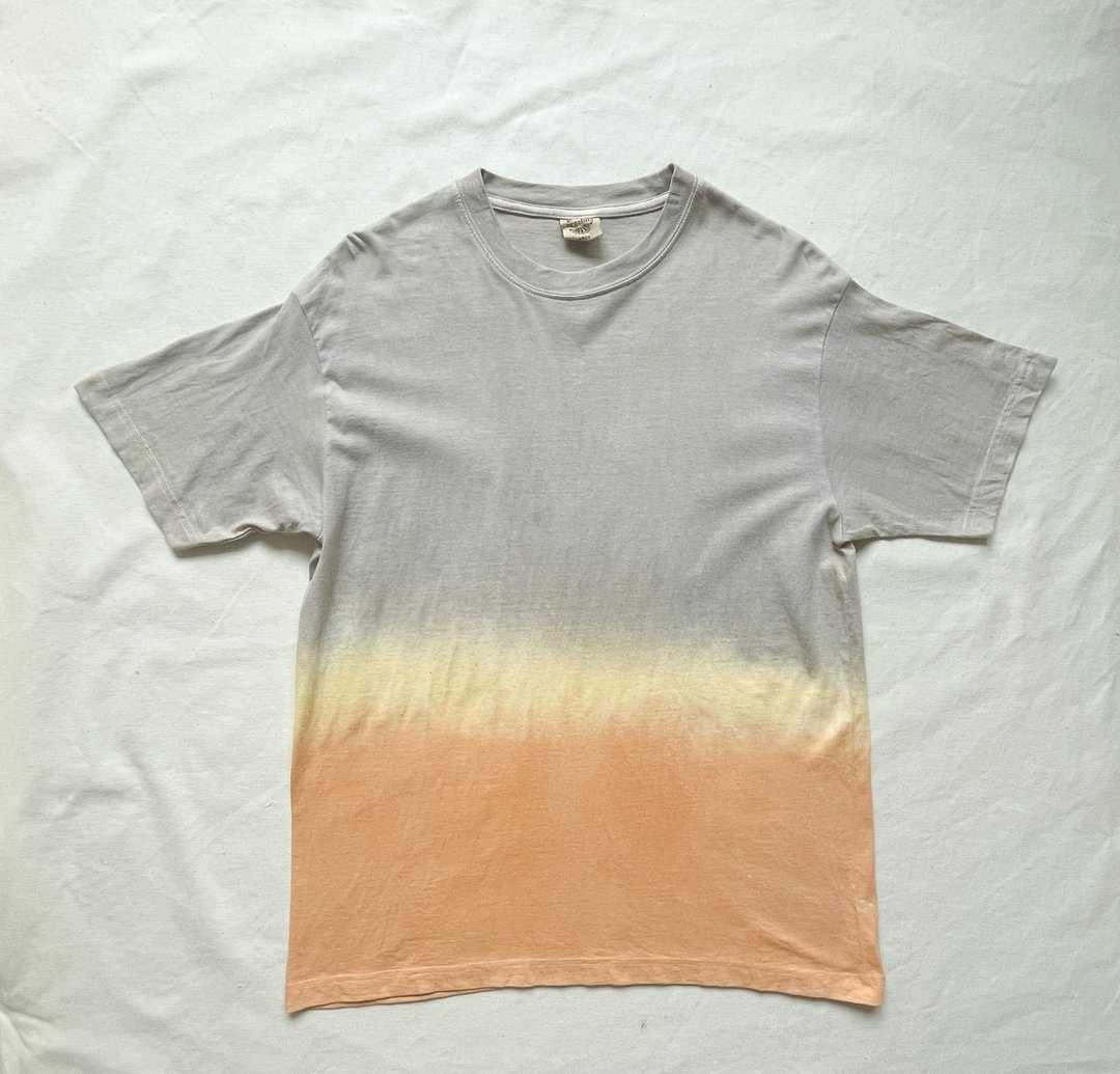 日本制造 手染 特价 Before Sunset 泥染有机棉T恤 披上夕阳 染色不均 Mud dyed organic cotton - 女装 T 恤 - 棉 橘色
