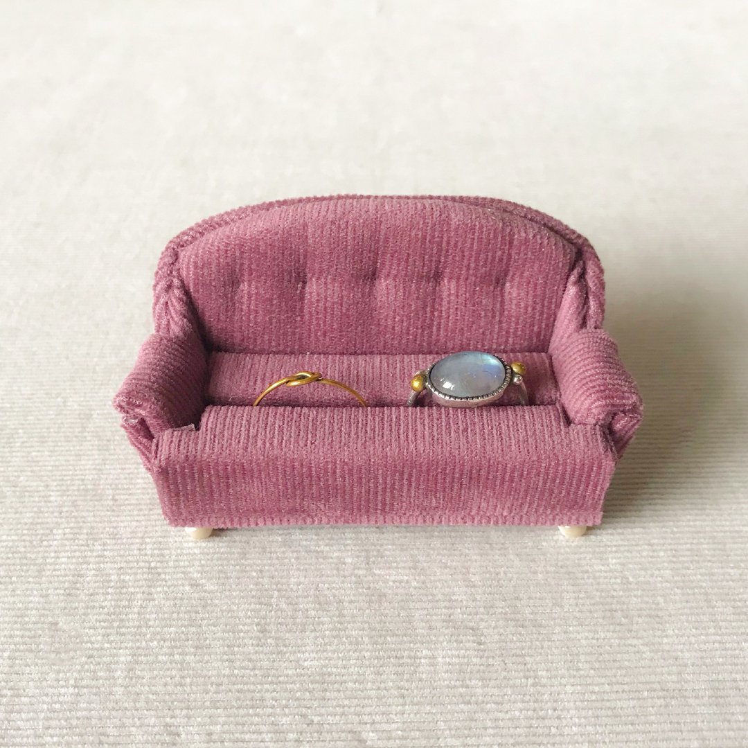 Miniature sofa ring stand for 2 people Lilac - 摆饰 - 棉．麻 粉红色