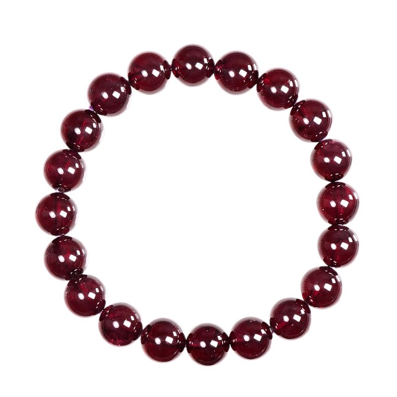 【正佳珠宝】石榴石 顶级紫牙乌 9.4-9.8mm 紫牙乌石榴石手珠 - 手链/手环 - 半宝石 多色