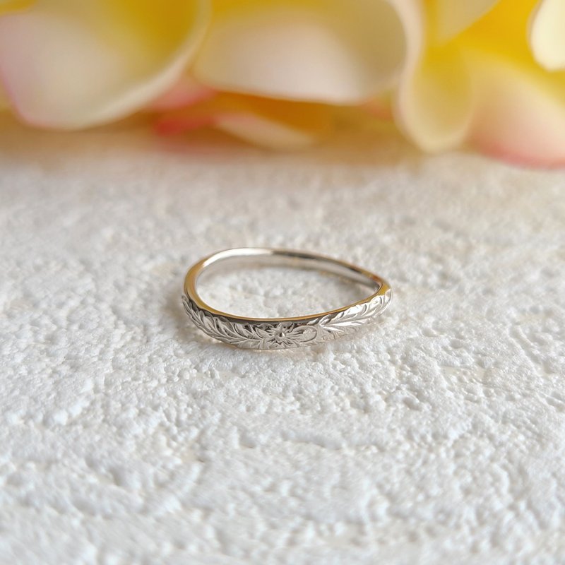 Hawaiian Jewelry / Wave Mile Ring / Silver - 戒指 - 纯银 银色