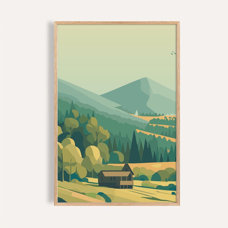 瑞士生活时光 Swiss Moments / 自然景观插画海报 / 无框画 挂画 - 海报/装饰画/版画 - 纸 