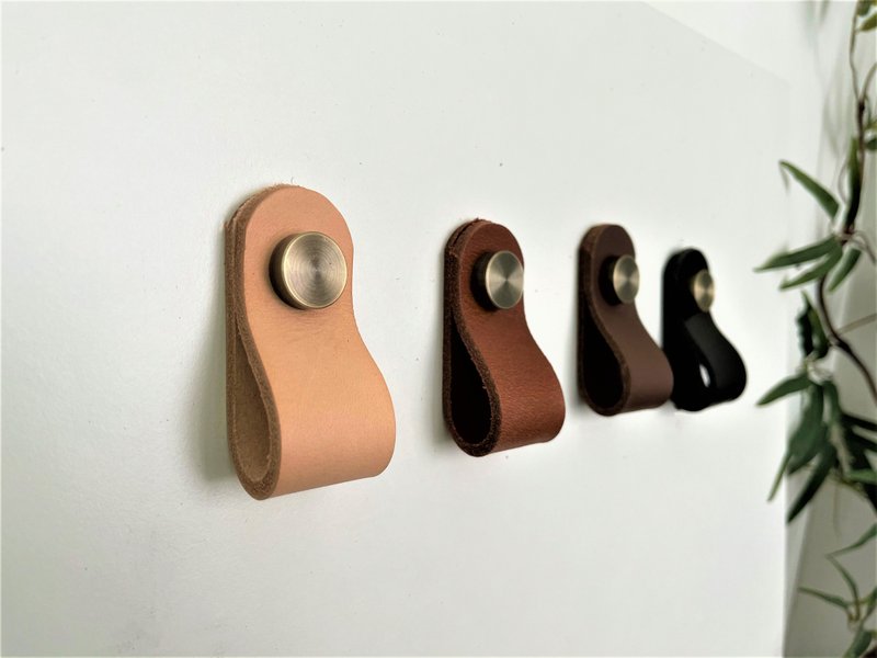 皮革门把 // 抽屉手把 // 简约毛巾架 //壁挂式挂衣架 //浴室装饰 - 衣柜/鞋柜 - 真皮 